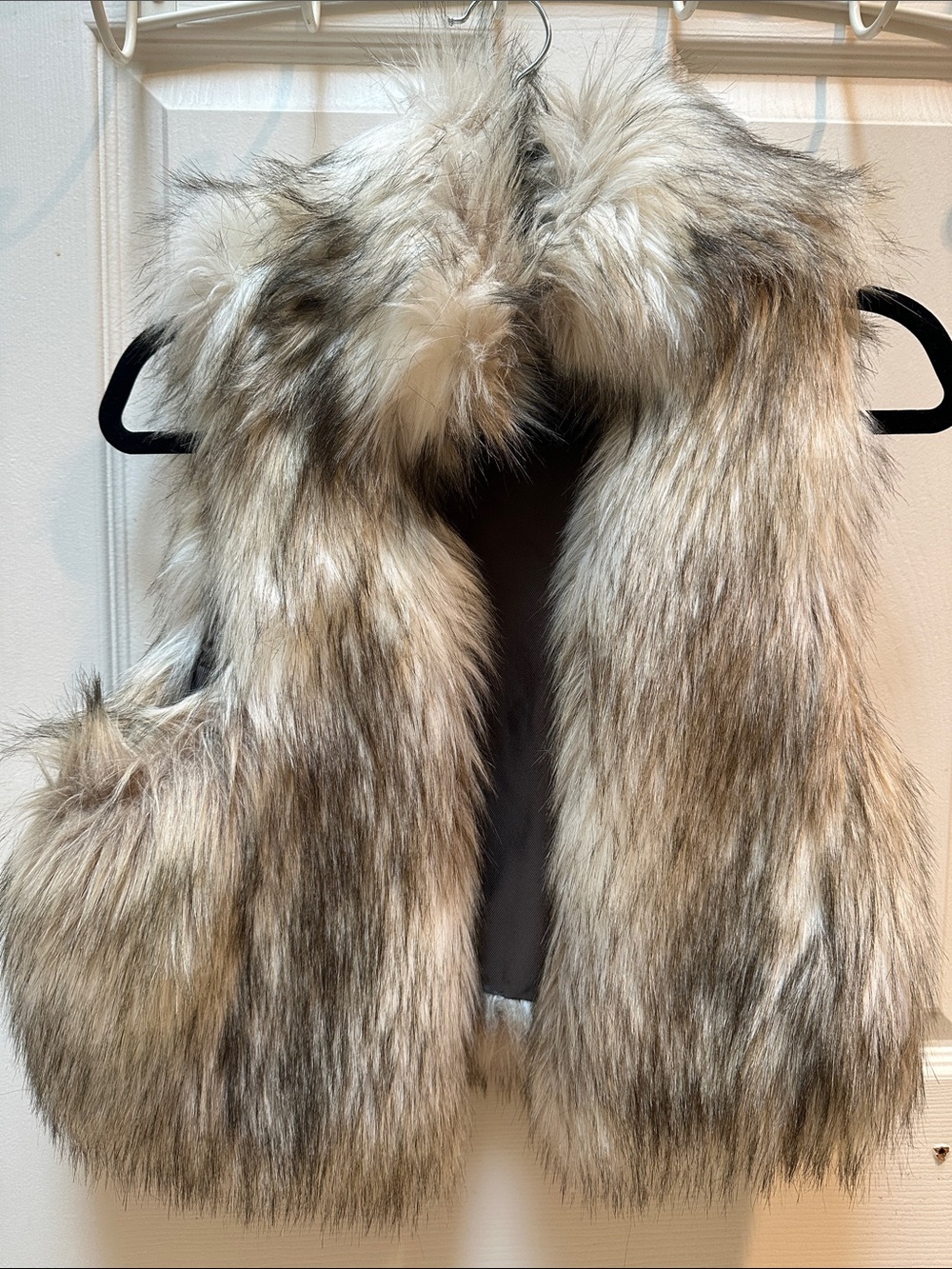 LOFT Faux Fur Vest in Tan and Cream Tones